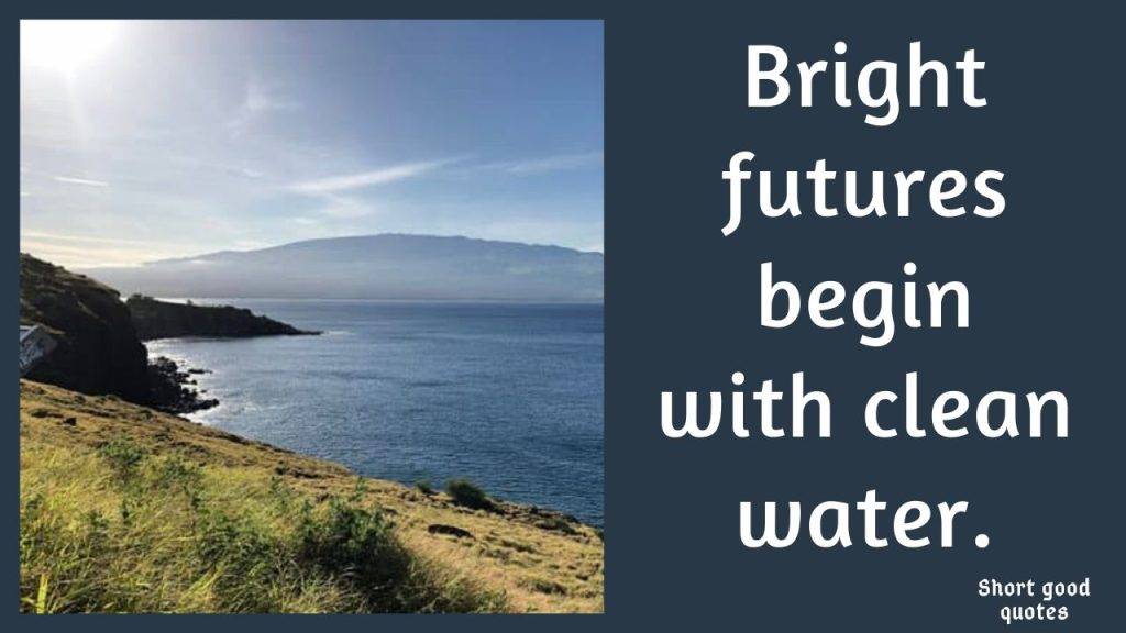 Bright futures begin with clean water. Save Water Quotes